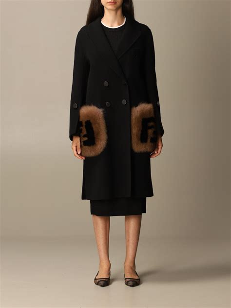 fendi coat fur pockets|fendi fur coat woman.